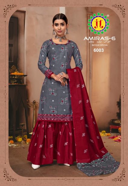 JT Amiras Vol-6 Cotton Designer Patiyala Dress Material